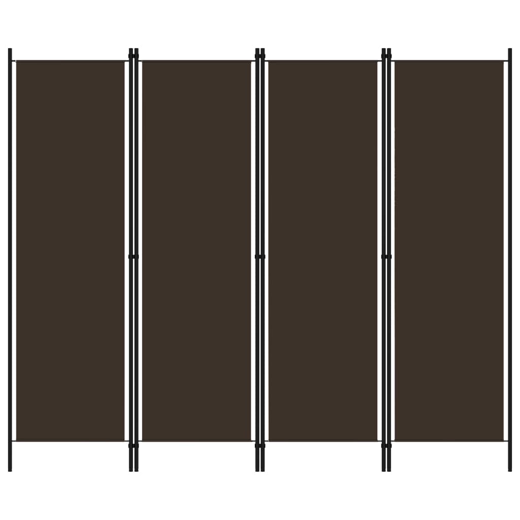 vidaXL 4-tlg. Raumteiler Braun 200x180 cm