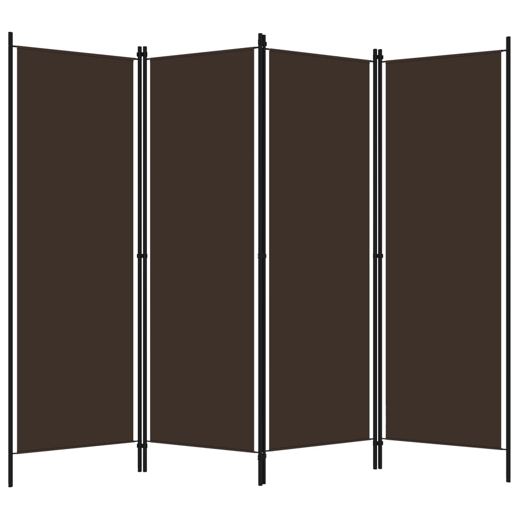 vidaXL 4-tlg. Raumteiler Braun 200x180 cm
