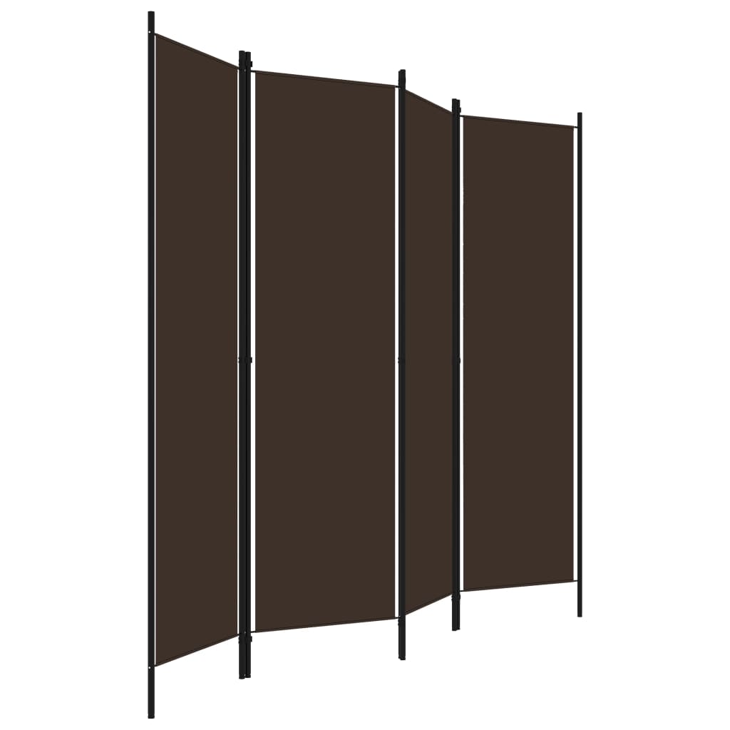 vidaXL 4-tlg. Raumteiler Braun 200x180 cm