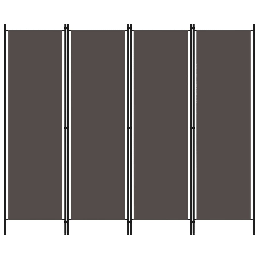 vidaXL 4-tlg. Raumteiler Anthrazit 200x180 cm
