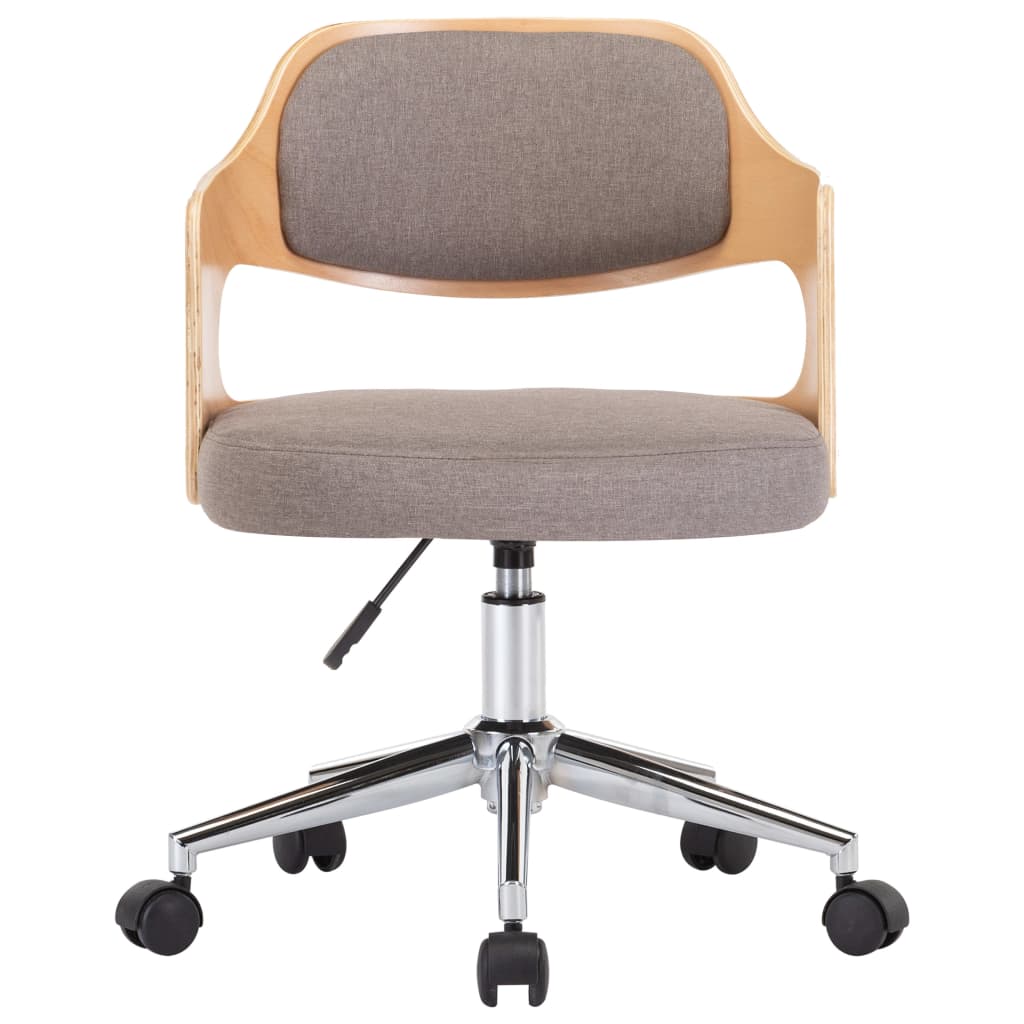 vidaXL Drehbare Esszimmerstühle 6 Stk. Taupe Bugholz und Stoff
