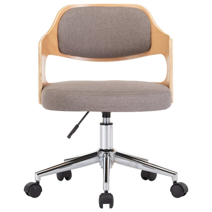 vidaXL Drehbare Esszimmerstühle 6 Stk. Taupe Bugholz und Stoff