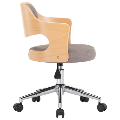 vidaXL Drehbare Esszimmerstühle 6 Stk. Taupe Bugholz und Stoff