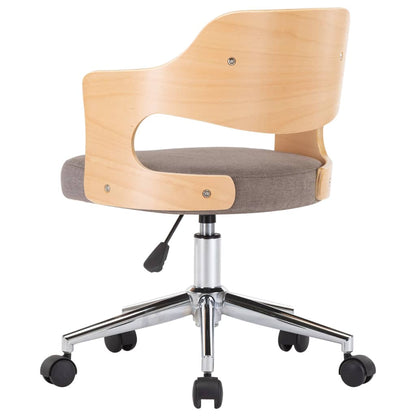 vidaXL Drehbare Esszimmerstühle 6 Stk. Taupe Bugholz und Stoff