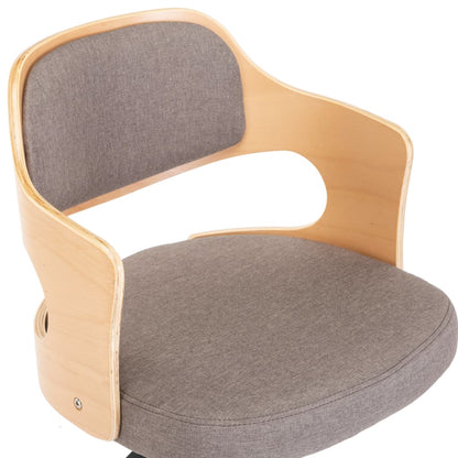 vidaXL Drehbare Esszimmerstühle 6 Stk. Taupe Bugholz und Stoff
