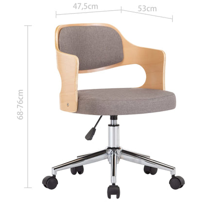 vidaXL Drehbare Esszimmerstühle 6 Stk. Taupe Bugholz und Stoff
