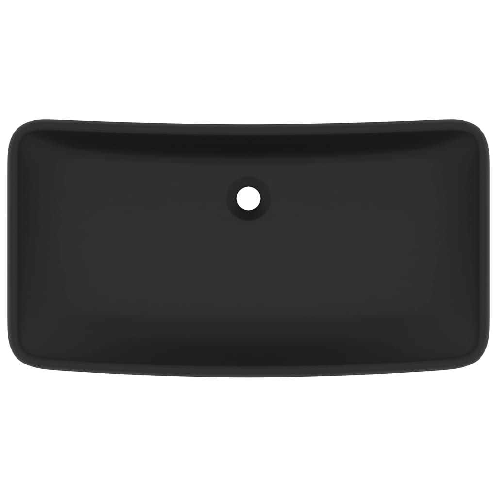 Luxus-Waschbecken Rechteckig Matt Schwarz 71x38 cm Keramik