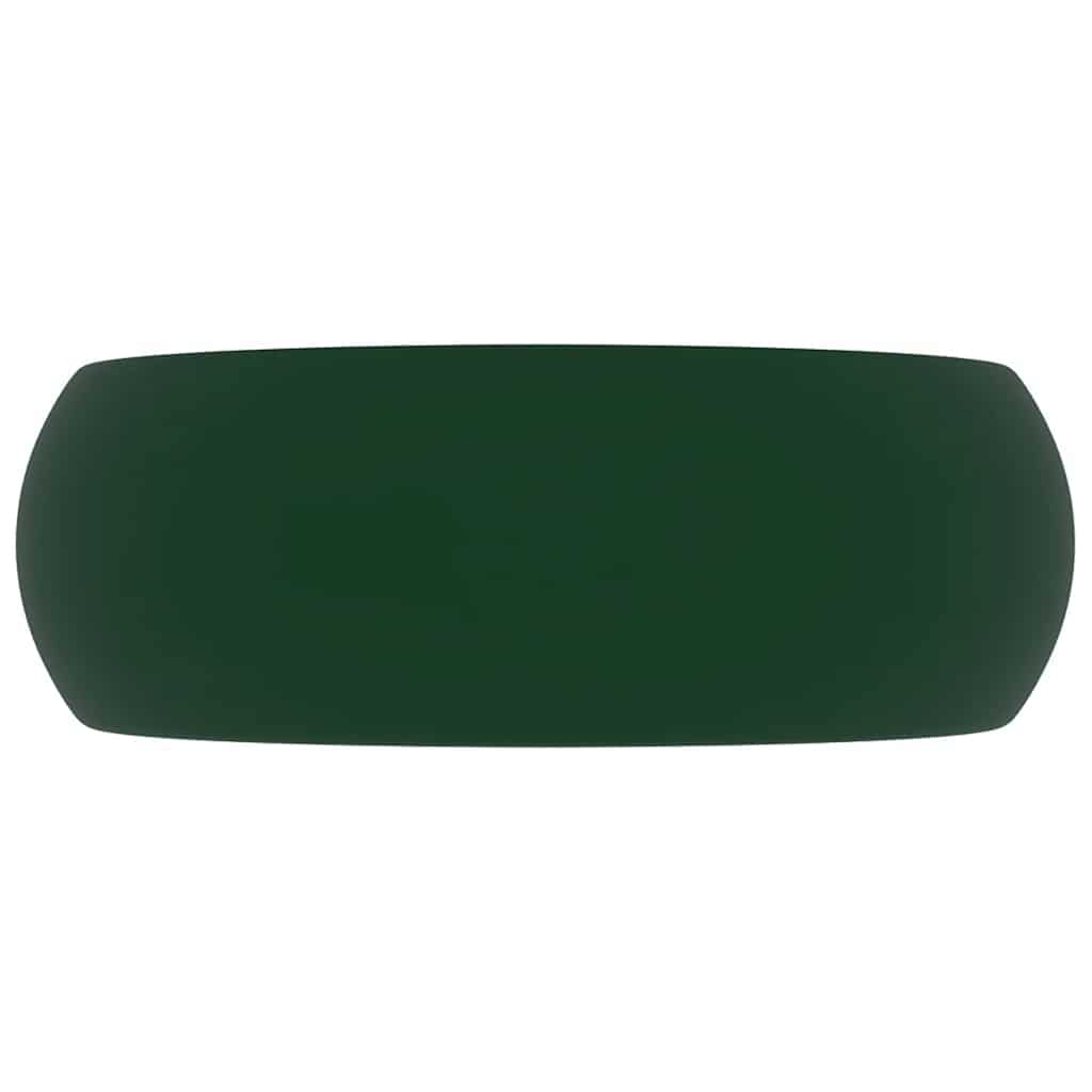 Luxuriöses Waschbecken Rund Matt Dunkelgrün 40x15 cm Keramik