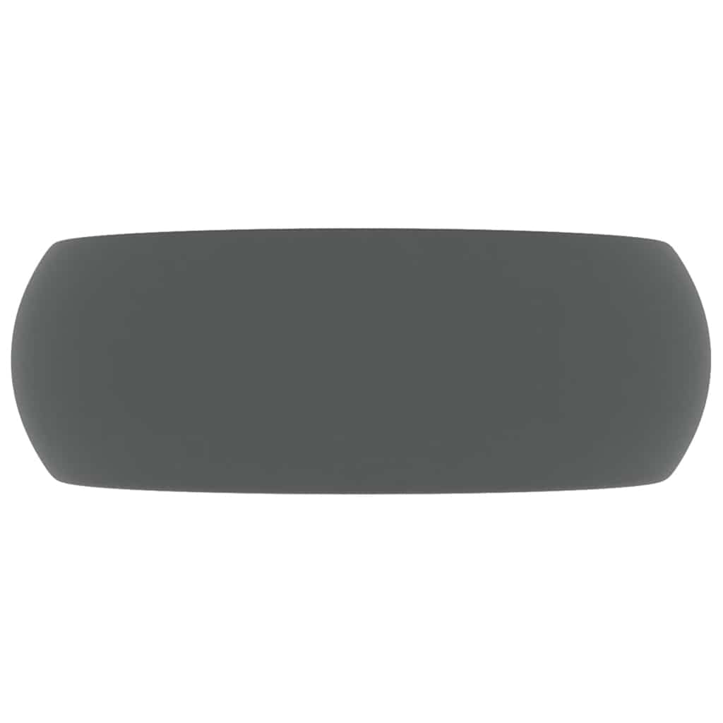 Luxuriöses Waschbecken Rund Matt Dunkelgrau 40x15 cm Keramik