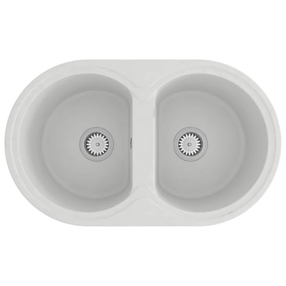 Küchenspüle Weiß 78 x 47 x 20,5 cm Granit