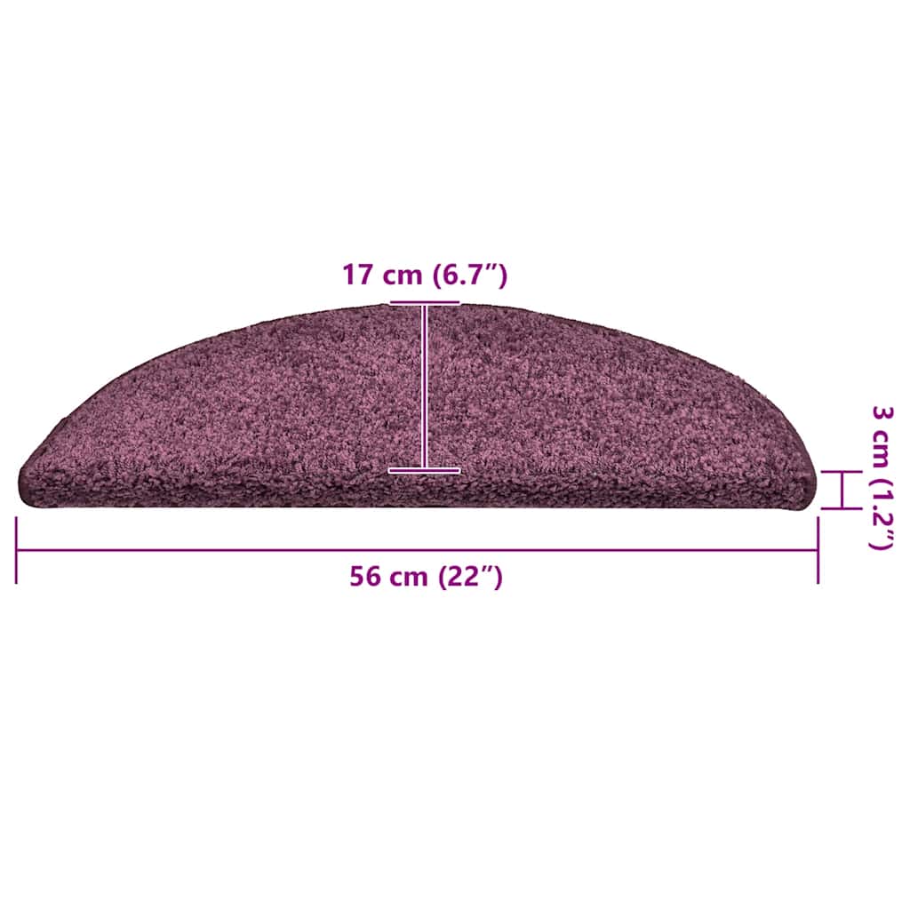 Stufenmatten 15 Stk. 56x17x3 cm Dunkelviolett Halbrund