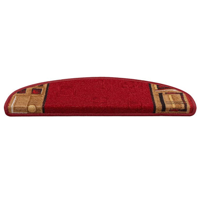 vidaXL Tapis de Marche Auto-adhésifs 15 pcs Rouges 65x21x4 cm
