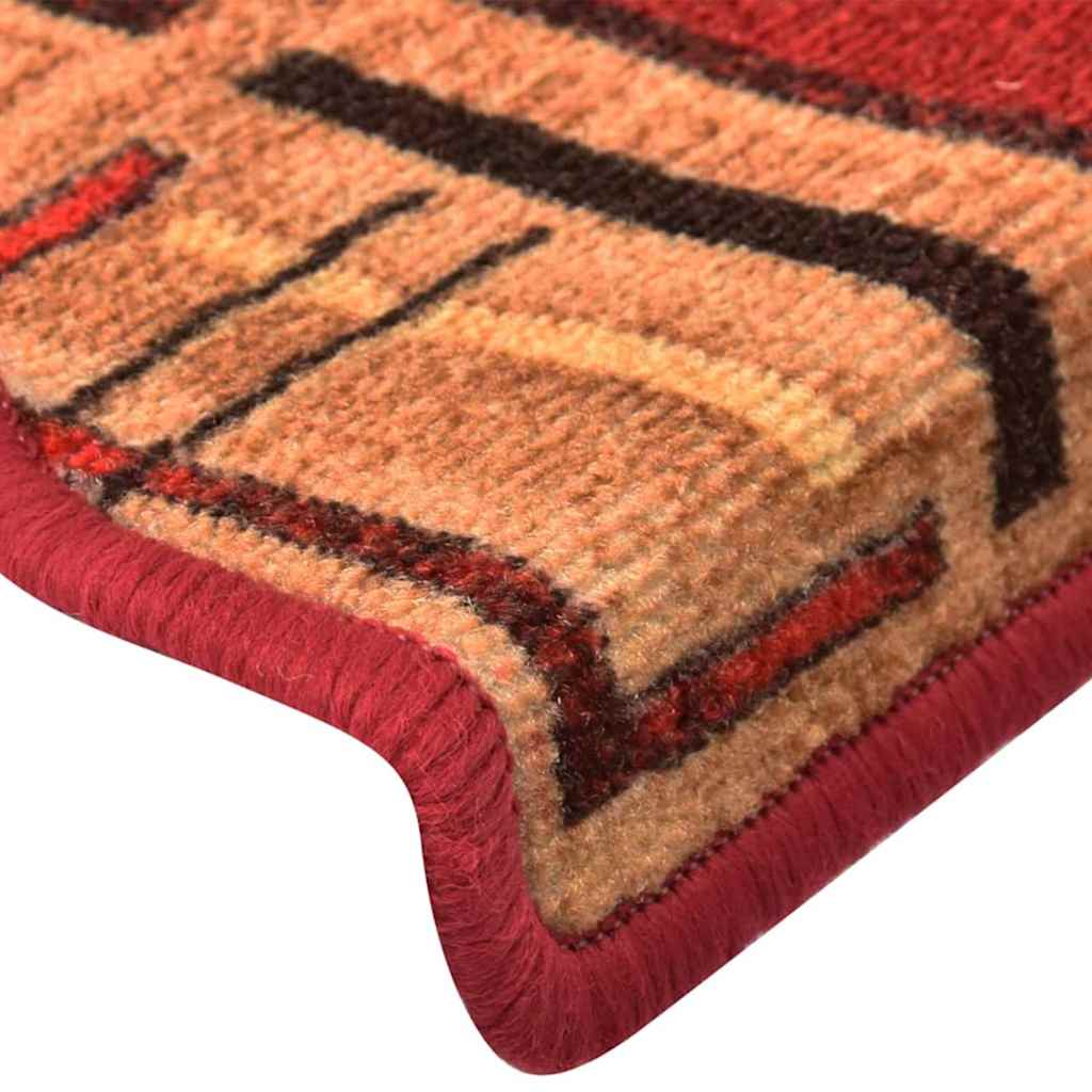 vidaXL Tapis de Marche Auto-adhésifs 15 pcs Rouges 65x21x4 cm