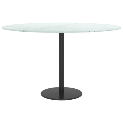vidaXL Plateau de table Blanc Ø70x0,8 cm Verre trempé aspect marbre