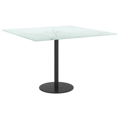 vidaXL Plateau de table Blanc 60x60 cm Verre trempé 6 mm aspect marbre