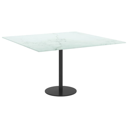 vidaXL Plateau de table Blanc 70x70 cm Verre trempé 6 mm aspect marbre