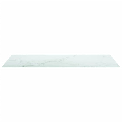 vidaXL Plateau de table Blanc 100x50 cm Verre trempé 6 mm aspect marbre