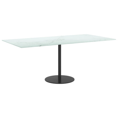 vidaXL Plateau de table Blanc 100x50 cm Verre trempé 6 mm aspect marbre