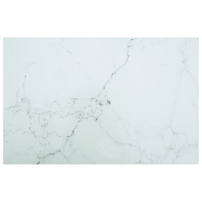 vidaXL Plateau de table Blanc 100x62 cm Verre trempé 8 mm aspect marbre