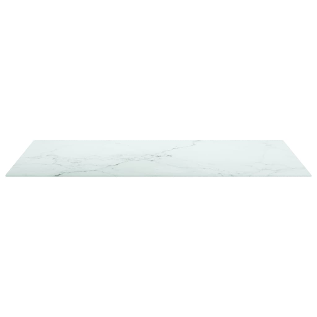 vidaXL Plateau de table Blanc 100x62 cm Verre trempé 8 mm aspect marbre