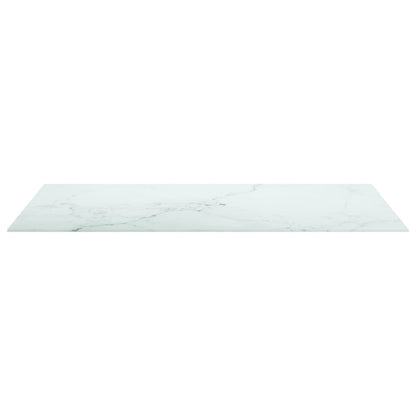 vidaXL Plateau de table Blanc 100x62 cm Verre trempé 8 mm aspect marbre