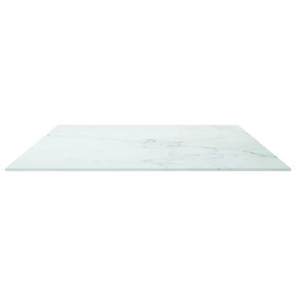 vidaXL Plateau de table Blanc 100x62 cm Verre trempé 8 mm aspect marbre