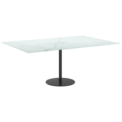 vidaXL Plateau de table Blanc 100x62 cm Verre trempé 8 mm aspect marbre