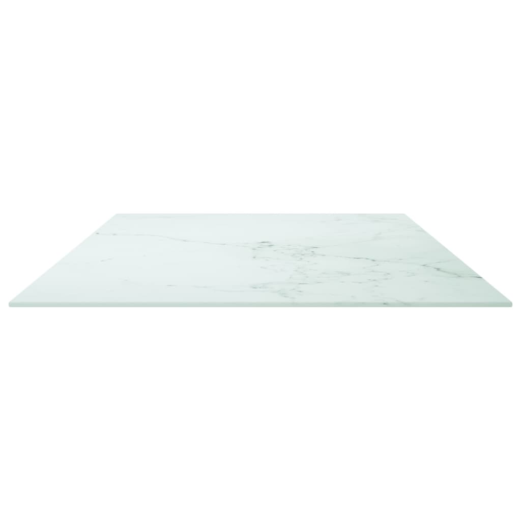 vidaXL Plateau de table en verre trempé blanc 120x65 cm 8 mm effet marbre