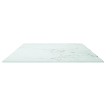 vidaXL Plateau de table en verre trempé blanc 120x65 cm 8 mm effet marbre