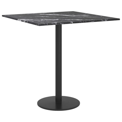 vidaXL Tischplatte Schwarz 40x40 cm 6 mm Hartglas in Marmoroptik