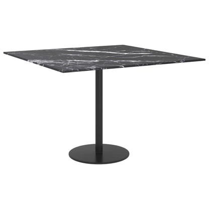 vidaXL Plateau de table noir 60x60 cm, verre trempé 6 mm, aspect marbre