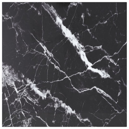 vidaXL Plateau de table noir 70x70 cm 6 mm verre trempé aspect marbre