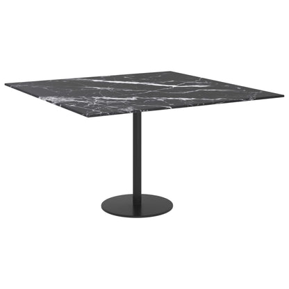 vidaXL Plateau de table noir 70x70 cm 6 mm verre trempé aspect marbre