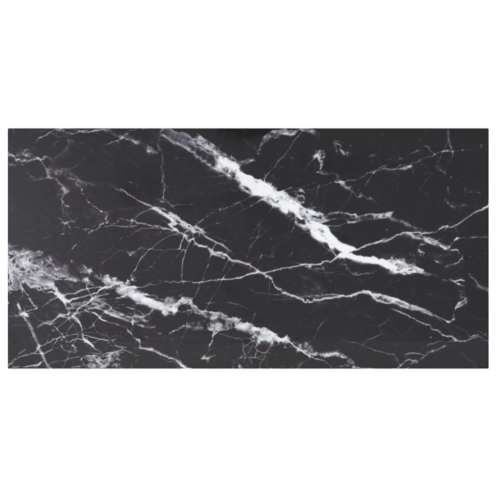 vidaXL Plateau de table noir 100x50 cm verre trempé 6 mm aspect marbre