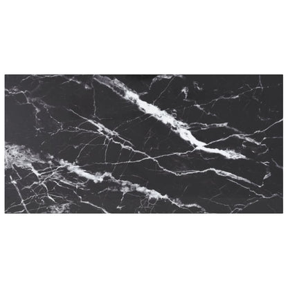 vidaXL Plateau de table noir 100x50 cm verre trempé 6 mm aspect marbre