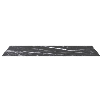 vidaXL Plateau de table noir 100x50 cm verre trempé 6 mm aspect marbre