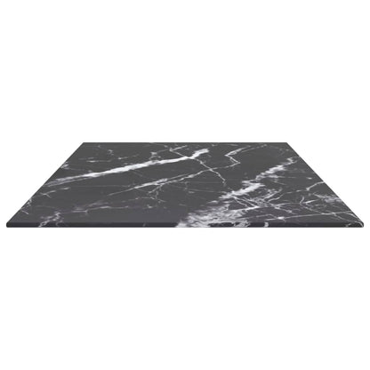 vidaXL Plateau de table noir 100x50 cm verre trempé 6 mm aspect marbre