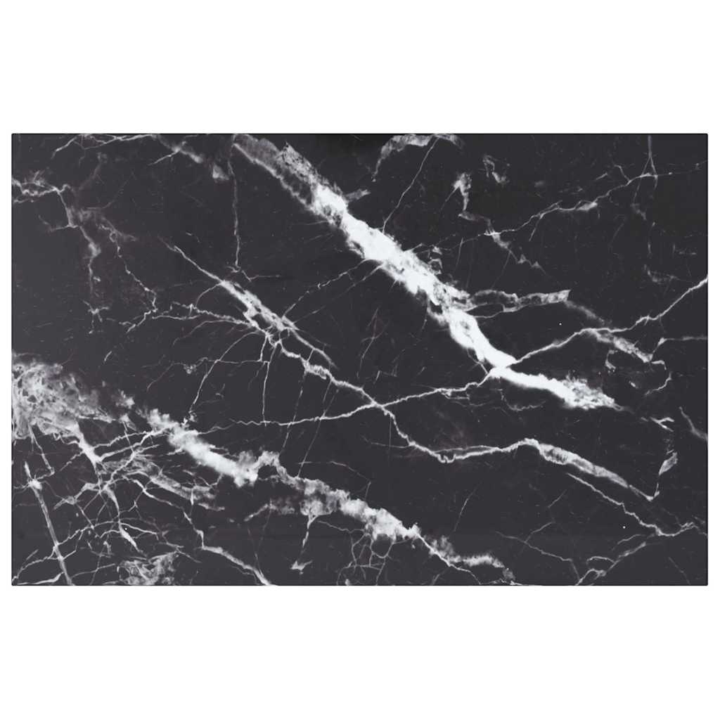 vidaXL Plateau de table noir 100x62 cm 8 mm en verre trempé aspect marbre
