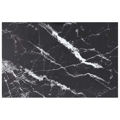 vidaXL Plateau de table noir 100x62 cm 8 mm en verre trempé aspect marbre
