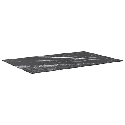 vidaXL Plateau de table noir 100x62 cm 8 mm en verre trempé aspect marbre