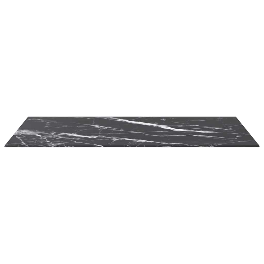 vidaXL Plateau de table noir 100x62 cm 8 mm en verre trempé aspect marbre