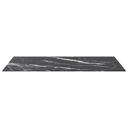 vidaXL Plateau de table noir 100x62 cm 8 mm en verre trempé aspect marbre