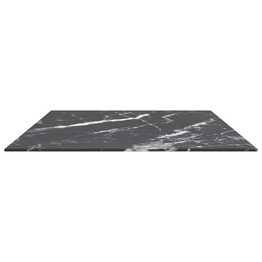 vidaXL Plateau de table noir 100x62 cm 8 mm en verre trempé aspect marbre