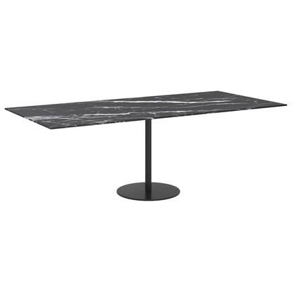 vidaXL Plateau de table noir 100x62 cm 8 mm en verre trempé aspect marbre