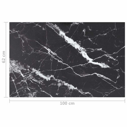 vidaXL Plateau de table noir 100x62 cm 8 mm en verre trempé aspect marbre