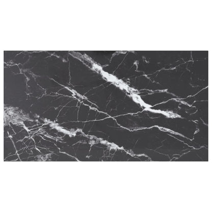 vidaXL Plateau de table noir 120x65 cm en verre trempé 8 mm aspect marbre