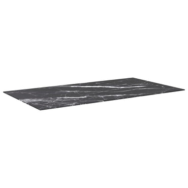 vidaXL Plateau de table noir 120x65 cm en verre trempé 8 mm aspect marbre