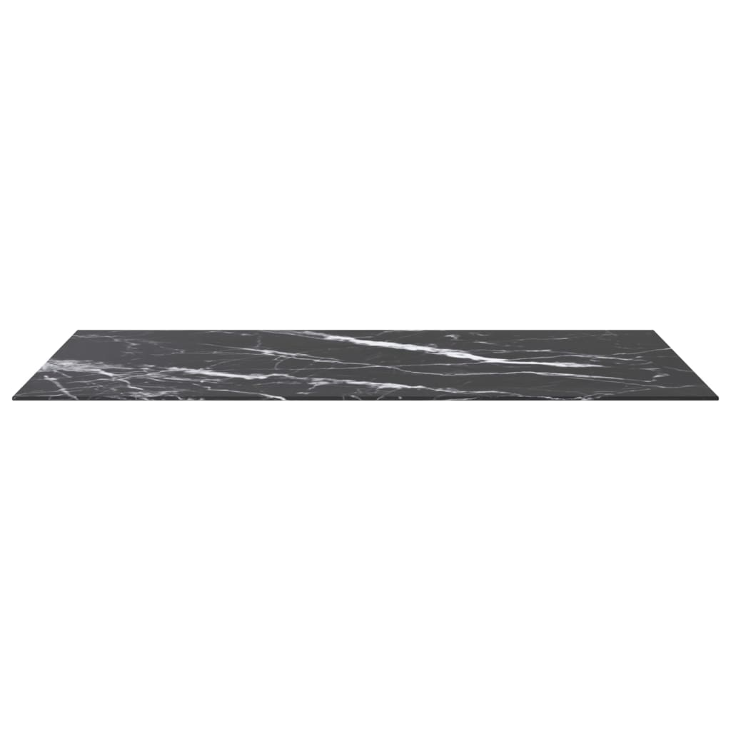 vidaXL Plateau de table noir 120x65 cm en verre trempé 8 mm aspect marbre