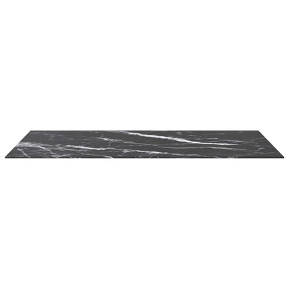 vidaXL Plateau de table noir 120x65 cm en verre trempé 8 mm aspect marbre