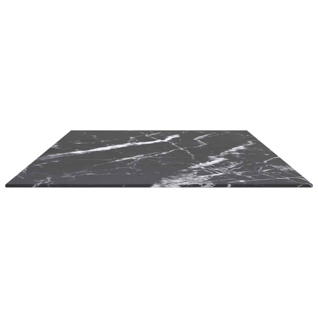 vidaXL Plateau de table noir 120x65 cm en verre trempé 8 mm aspect marbre